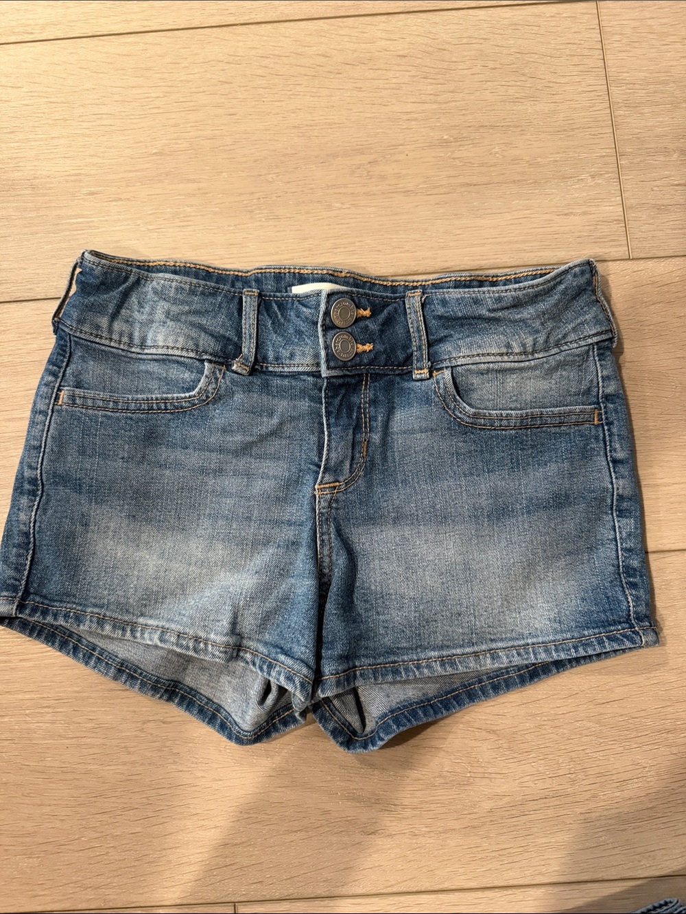 Abercrombie Kids| Girls Size 11/12| Light Blue Mid-Rise High Denim Shortie Short